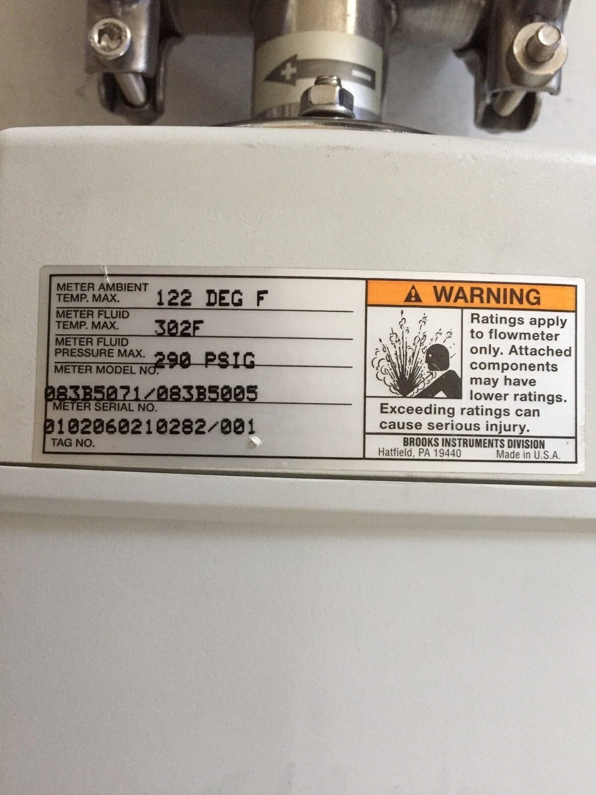 Brooks Mag 7400,7400F Food,083B5079,083B5071 / 083B5005,Flow Meter,Bi