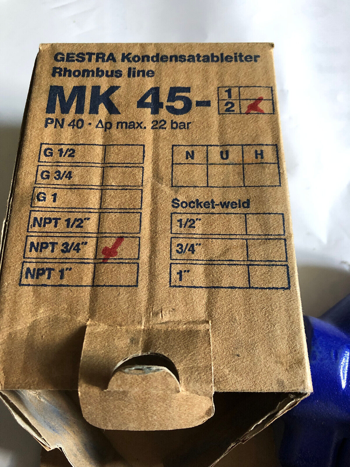 3/4" Flowserve Mk 45-2 3/4 20Pn40 Thermostatic Steam Trap,Gestra A105,Al