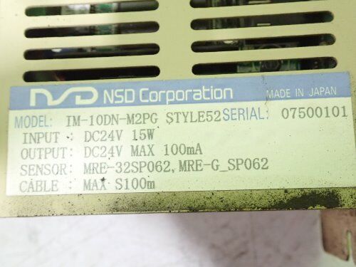 Nsd Im-10Dn-M2pg,Nsd Corporation Im-10Dn-M2pg Servo Drive, Style 52,Eo