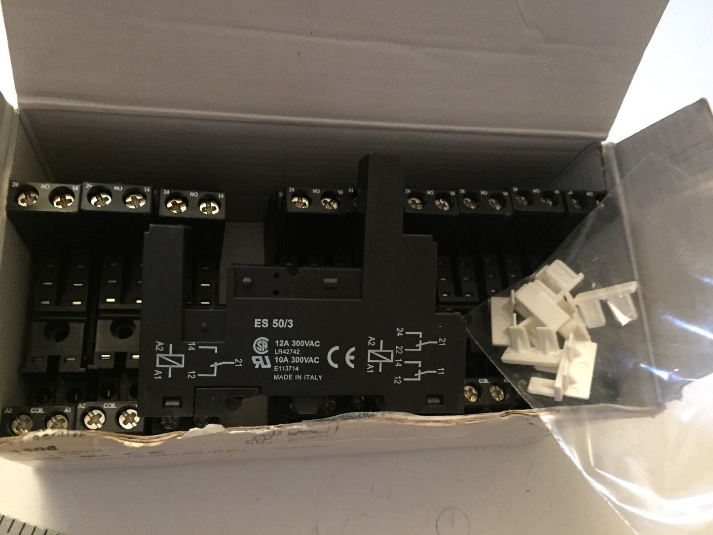 New Lot 10 Parajust Es-50/3 Relay Socket 1Nc/1No 10/12Amp 300Vac,Ag