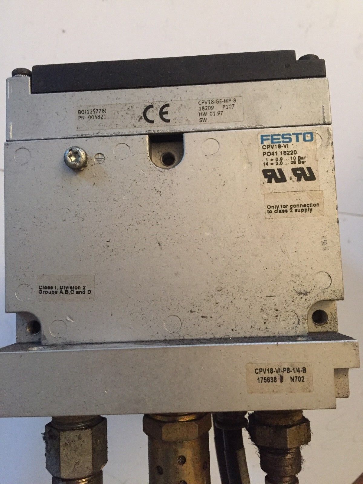 Festo Cpv18-Vi Pn41 18220,Po41,Cpv18-Ge-Mp-8,163 283,M802,Cpv18-Vi-P8-1/4-B,Br