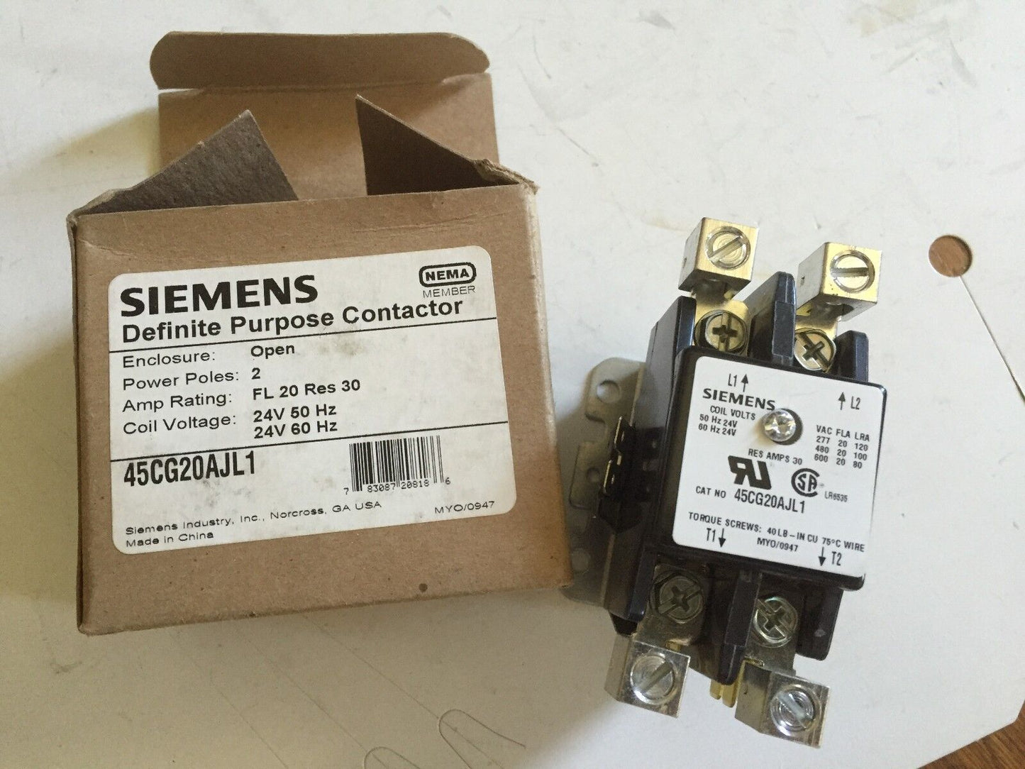 New Siemens 45Cg20ajl1 Contactor,Db