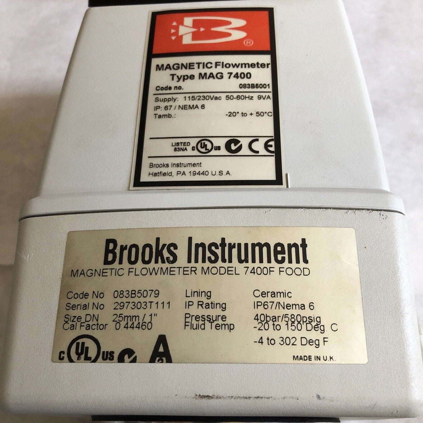 Brooks Mag 7400,7400F Food,083B5079,083B5071 / 083B5005,Flow Meter,Bi