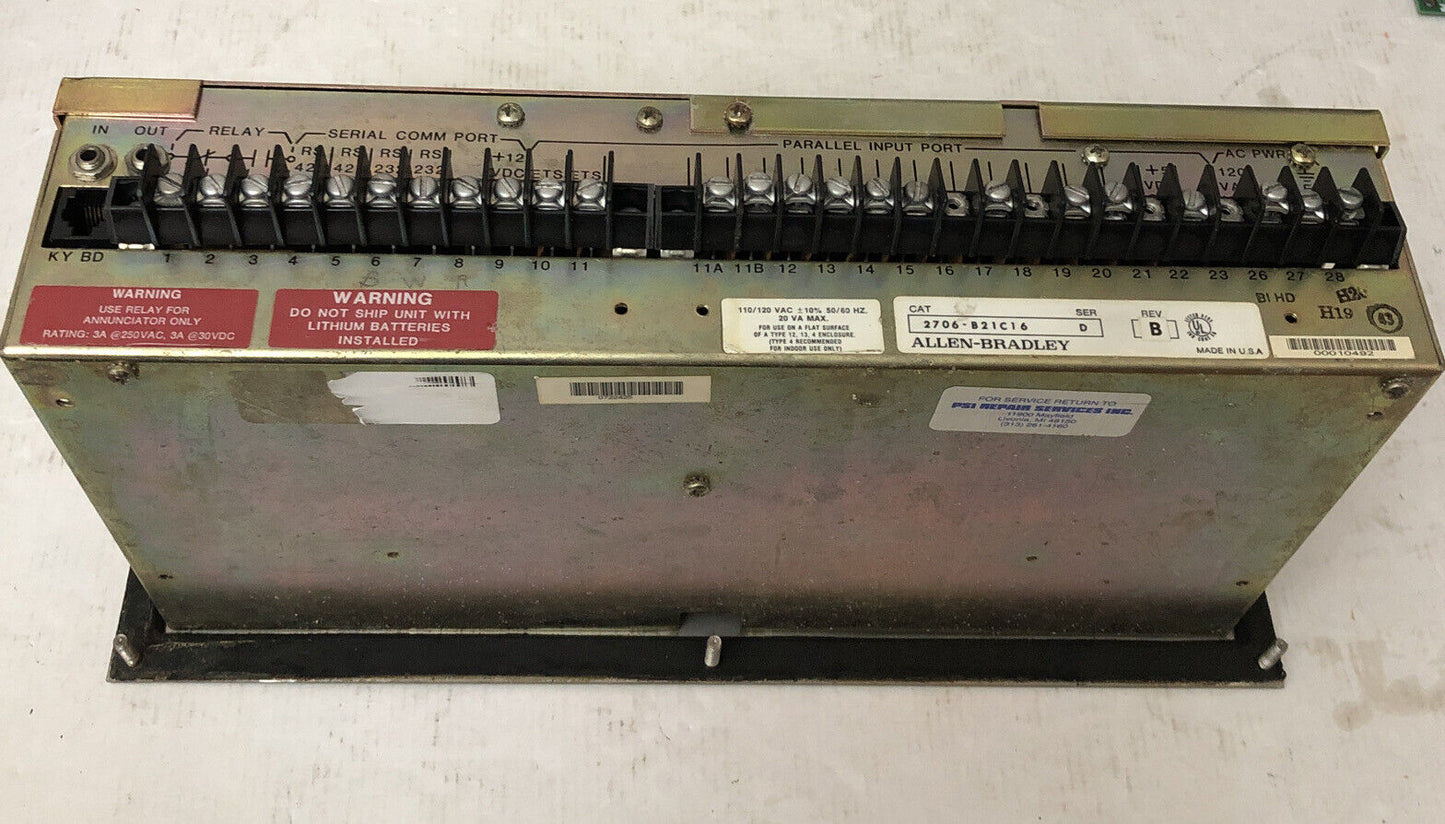 Allen Bradley 2706-B21c16 Operator Interface ,Cr
