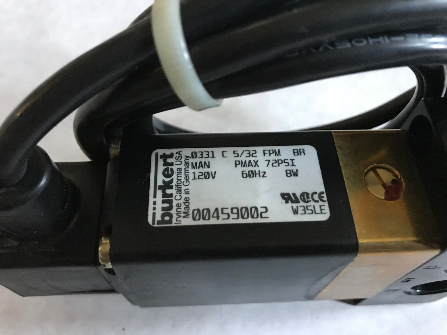 New Burkert 00459002,120V Pneumatic Solenoid Valve 0331 C 5/32 Frm Br,Es