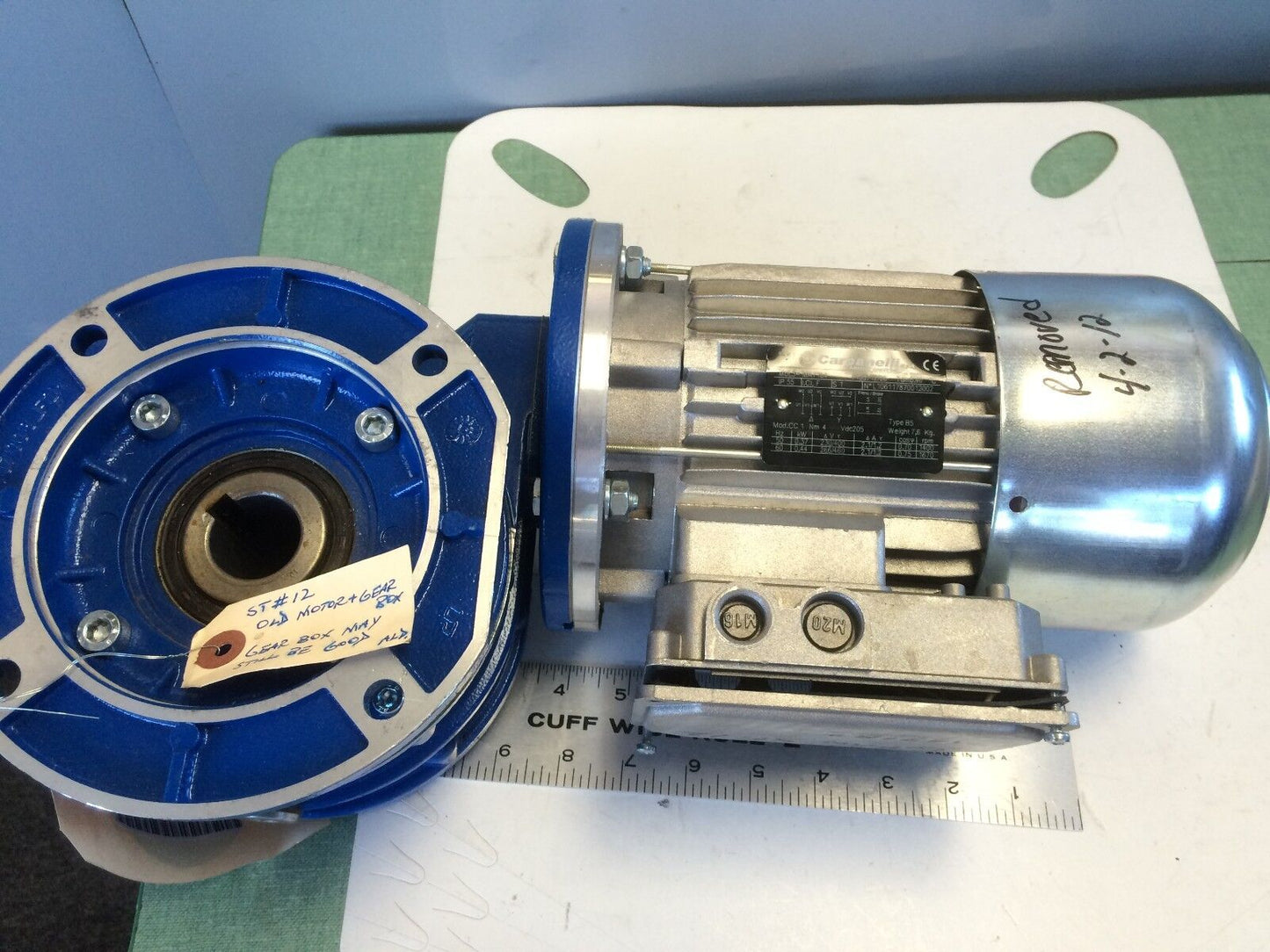 Carpanelli Ma71b4 3-Ph Ac Motor,Sef Rmi 70 F2 Gearbox,1/100-Ratio,3-Ma71b4,Br