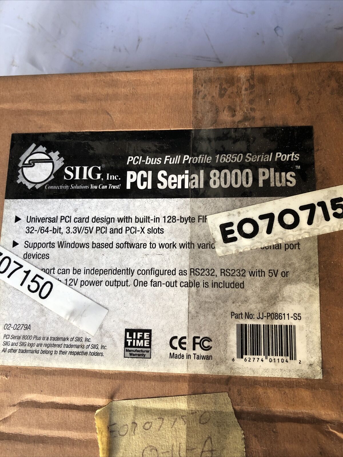 New Siig Jj-P08611-S5 Serial 8000 Plus Pci Card Jbf561200002 P064-00Y2,Fl
