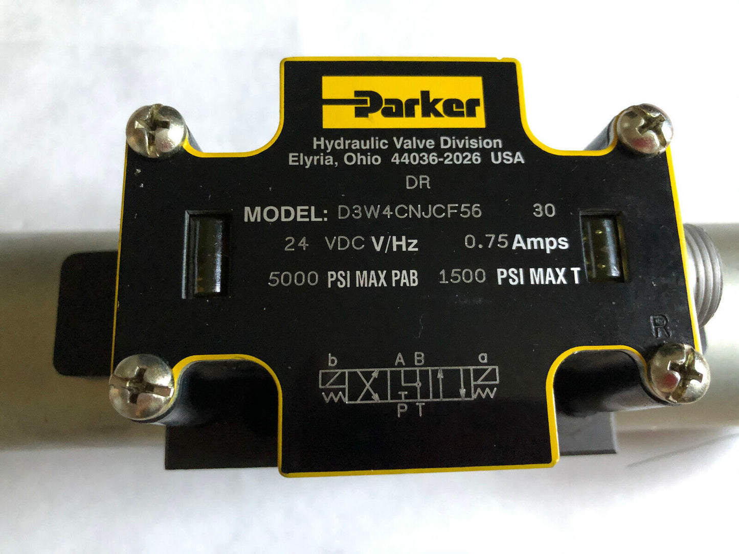 Parker D3w4cnjcf56 Hydraulic Directional Control Valve 24 Vdc,D3w4cnjcf56 30,Tl
