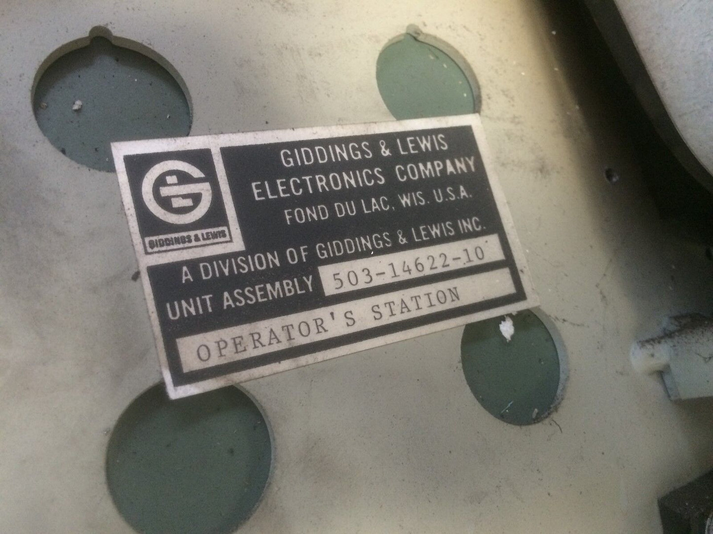 Giddings Lewis 503-14622-10 Cnc 800 Operator Station Cd12,7-022-0114,Ti