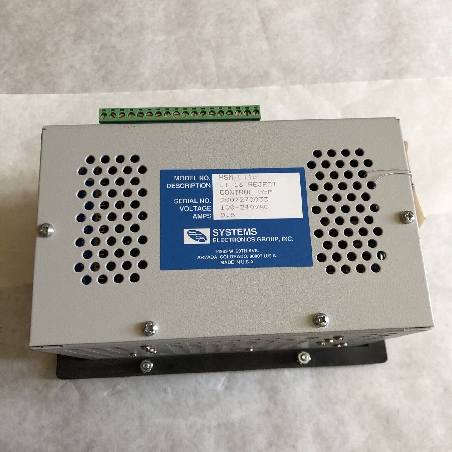 New Systems Electronics Group Hsm-Lt16 Reject Control Assembly,Hsm Lt16 ,Az