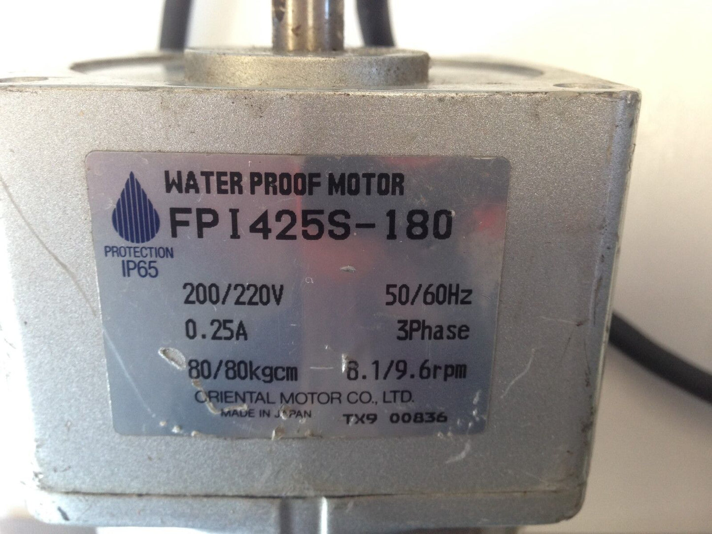 Oriental Motor Fpi425s-180 Water Proof Motor Fpi425s 180,200/220V,0.25A,Ep