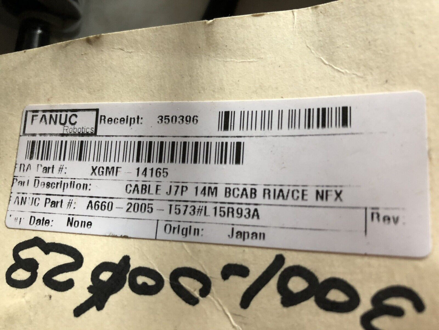 Fanuc Xgmf-14165,A660-2005-T573 #L15r93a,J7p 14M Bcab Ria Cable,Yz-6524187C,Ez