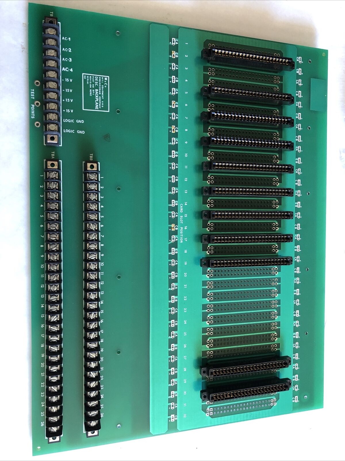Meco Bp-I Backplane,Desc. Back Plane Board Mill Equipment,Me Co Bp-1,Pcb,Dg