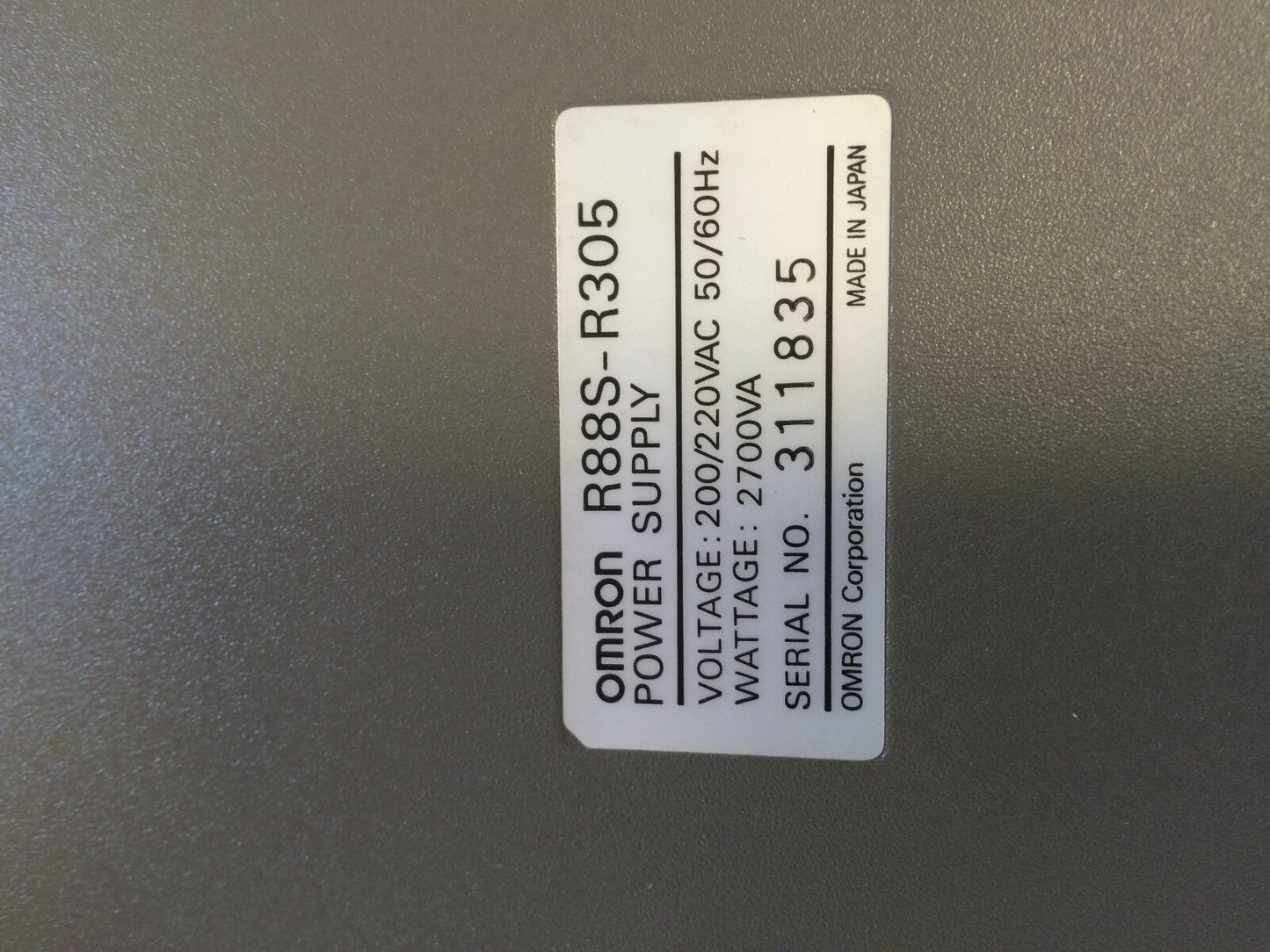 Omron R88s-R305 Power Supply, 280 Vdc ,Cz,Ee