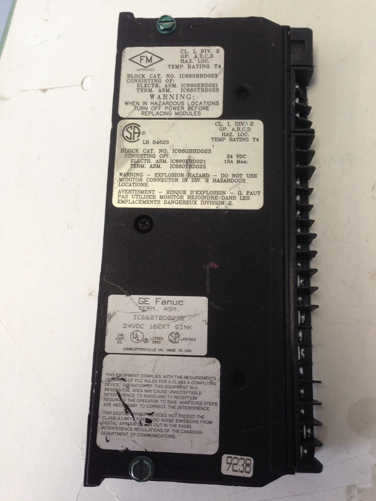 Ge Fanuc Ic660bbd023 Block 24Vdc Sink I/O 16 Circuits,2/3 Wire Sensor C,Sk