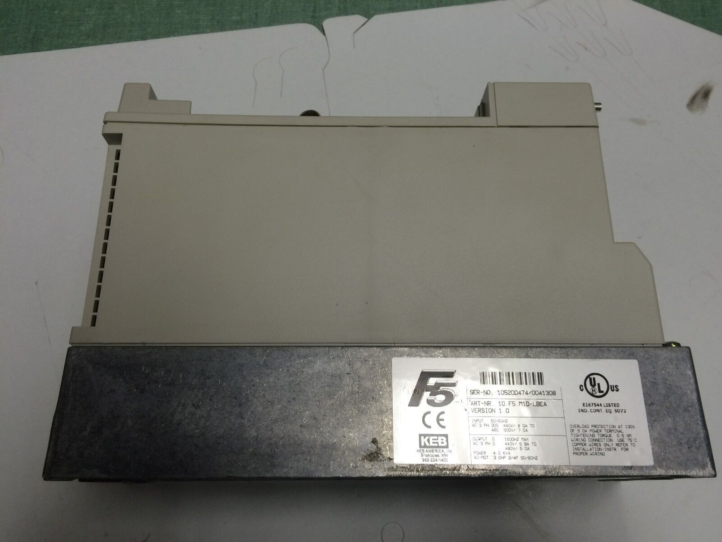 Keb F5 Combivert 10.F5 M1d-Lbea Version 1.0 3Ph Inverter 4.0 Kva,Bw