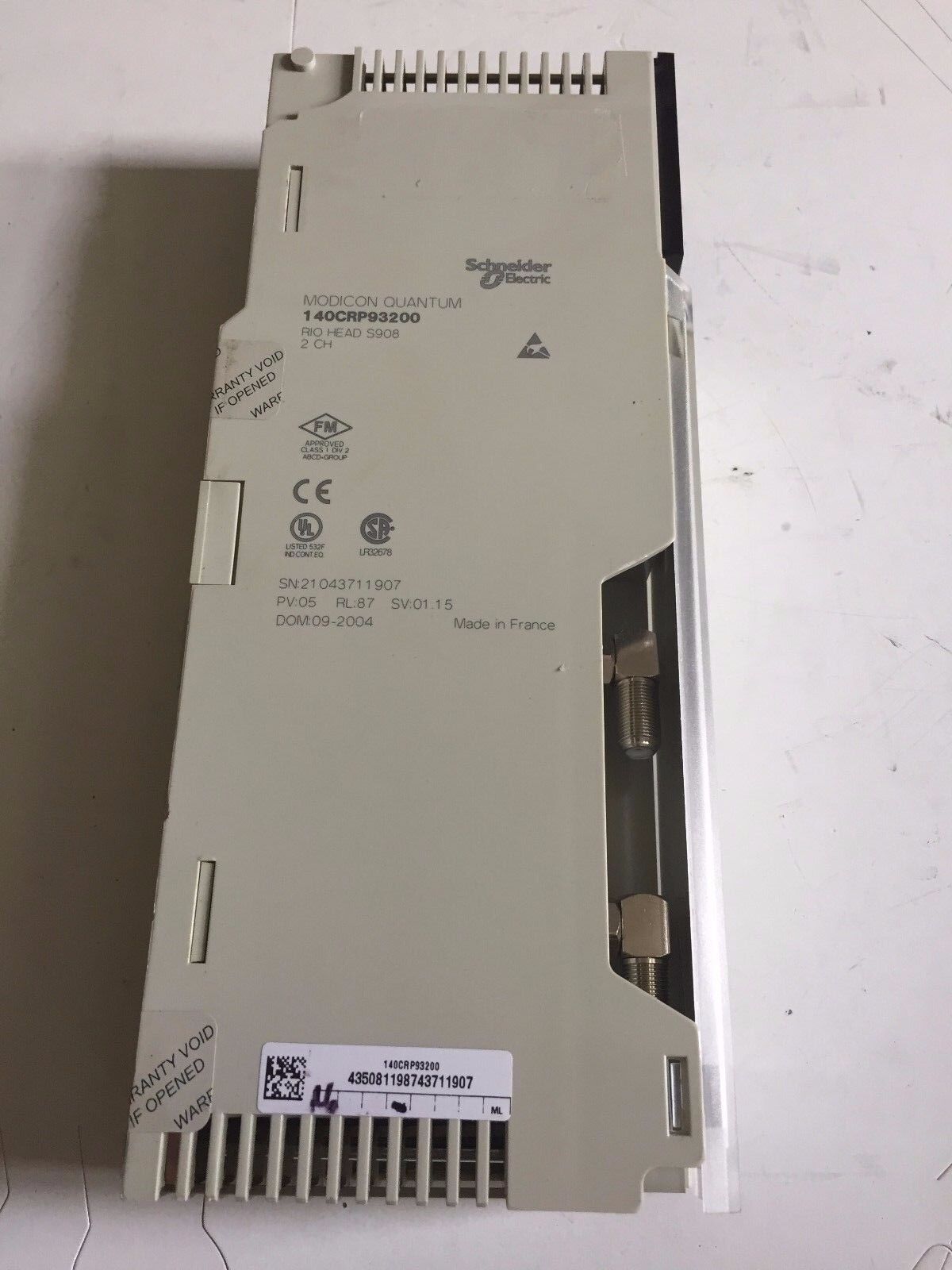 Modicon 140 Crp 932 00,Schneider Electric Interface,Rio Head S908 2Ch,Bv