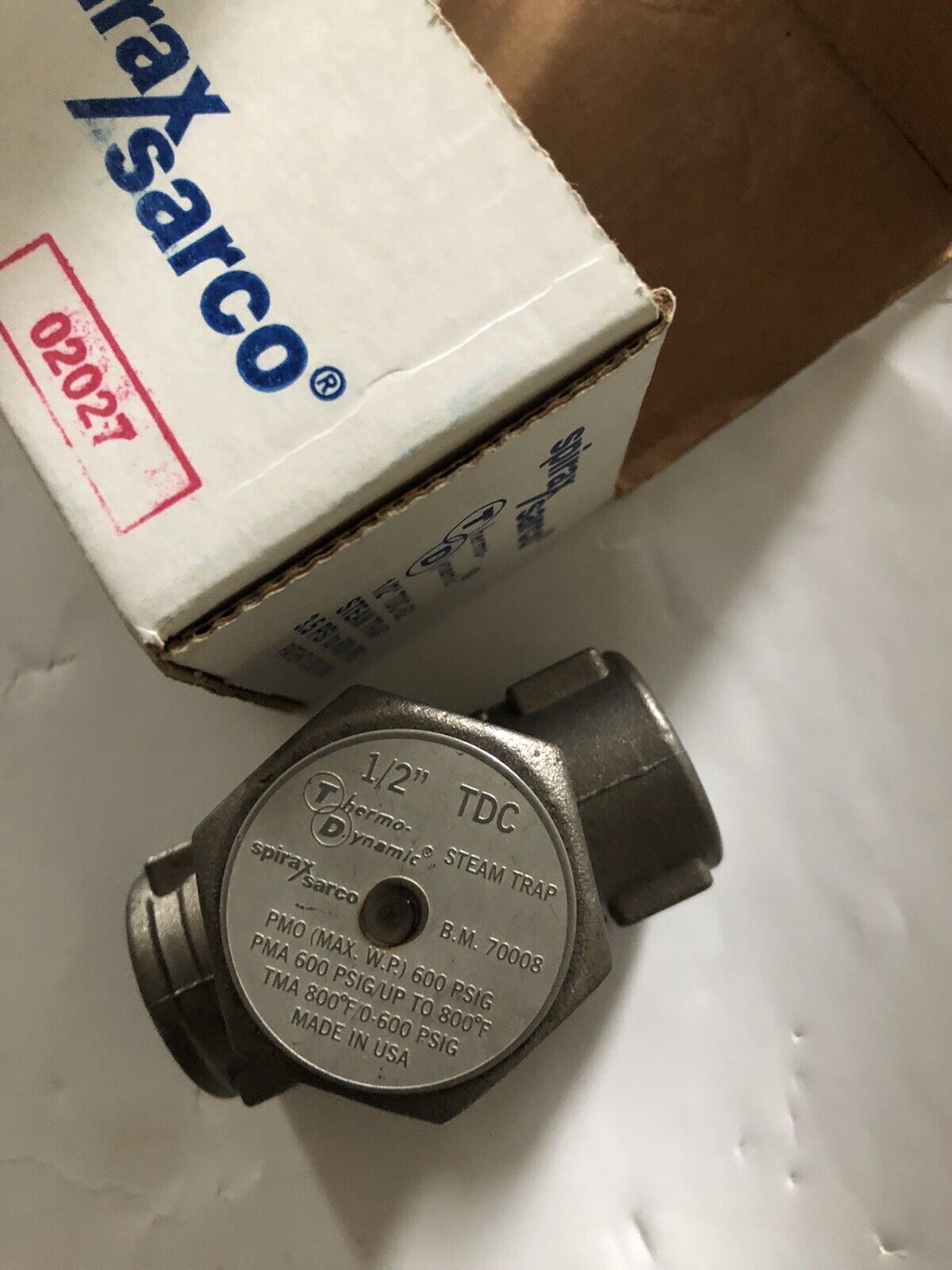 New 1/2" Npt Tdc Spirax Sarco Thermo-Dynamic Steam Trap B.M. 70008 ,Eb,Aj