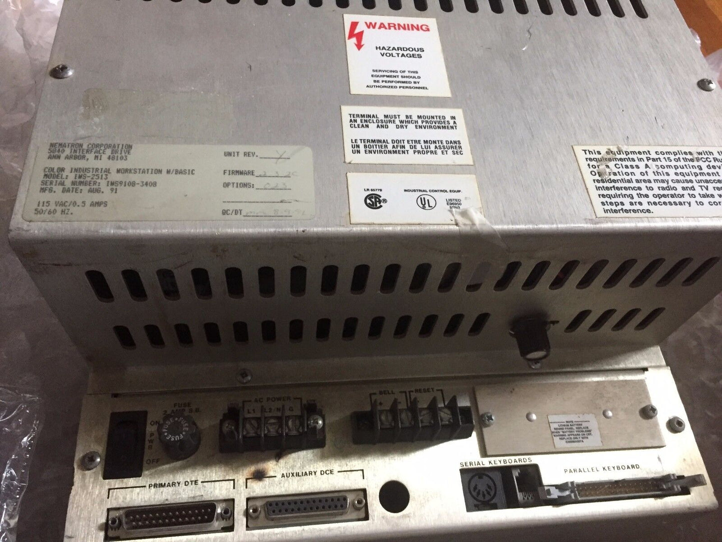 Nematron Iws-2513 Operator Interface Color Workstation W/96K Basic,Ez