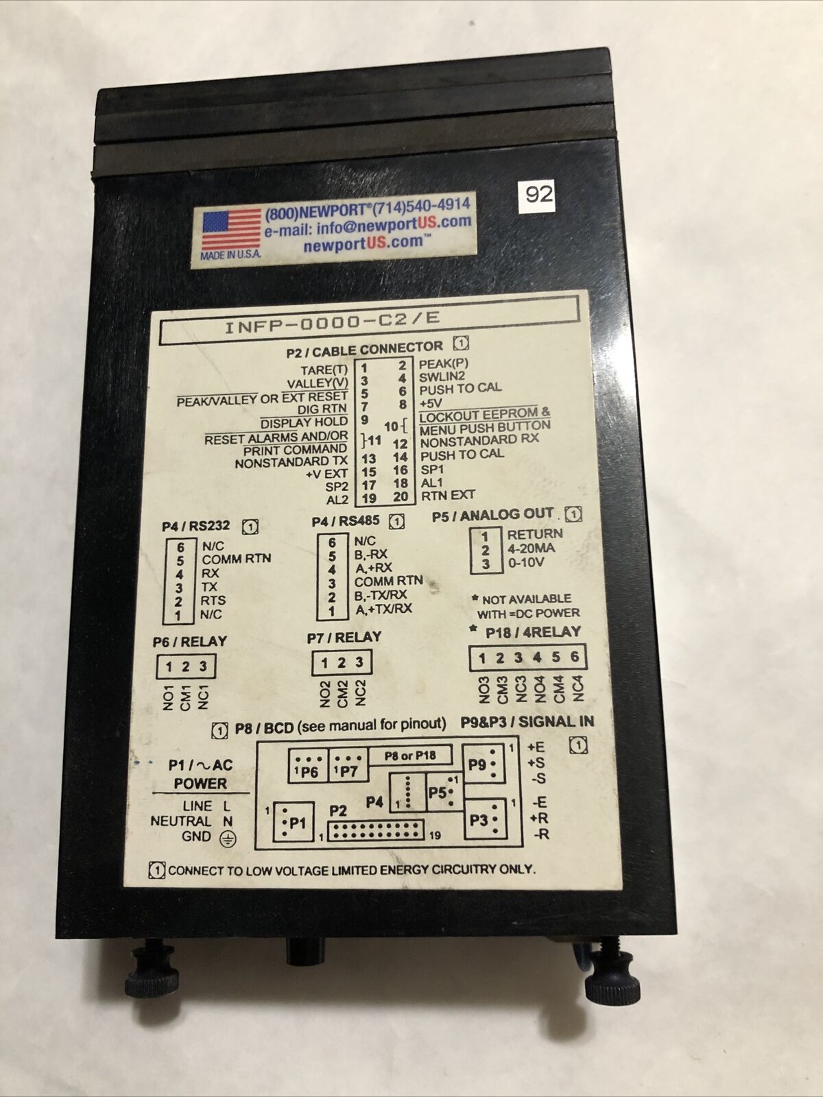 Newport Infp-0000-C2/E Process Meters/Controller,Dj