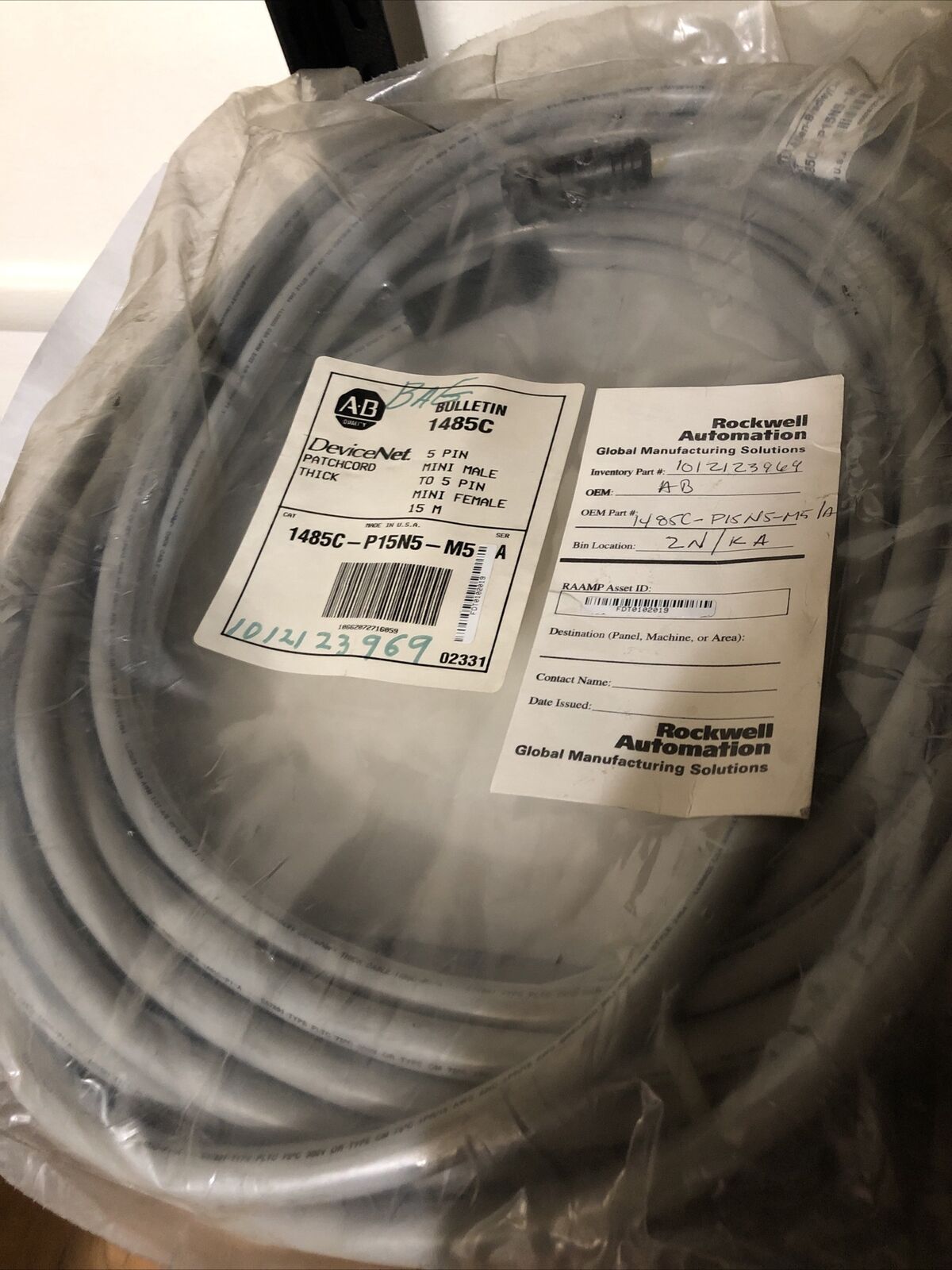 New Allen-Bradley Cable 1485C-P15n5-M5,Df