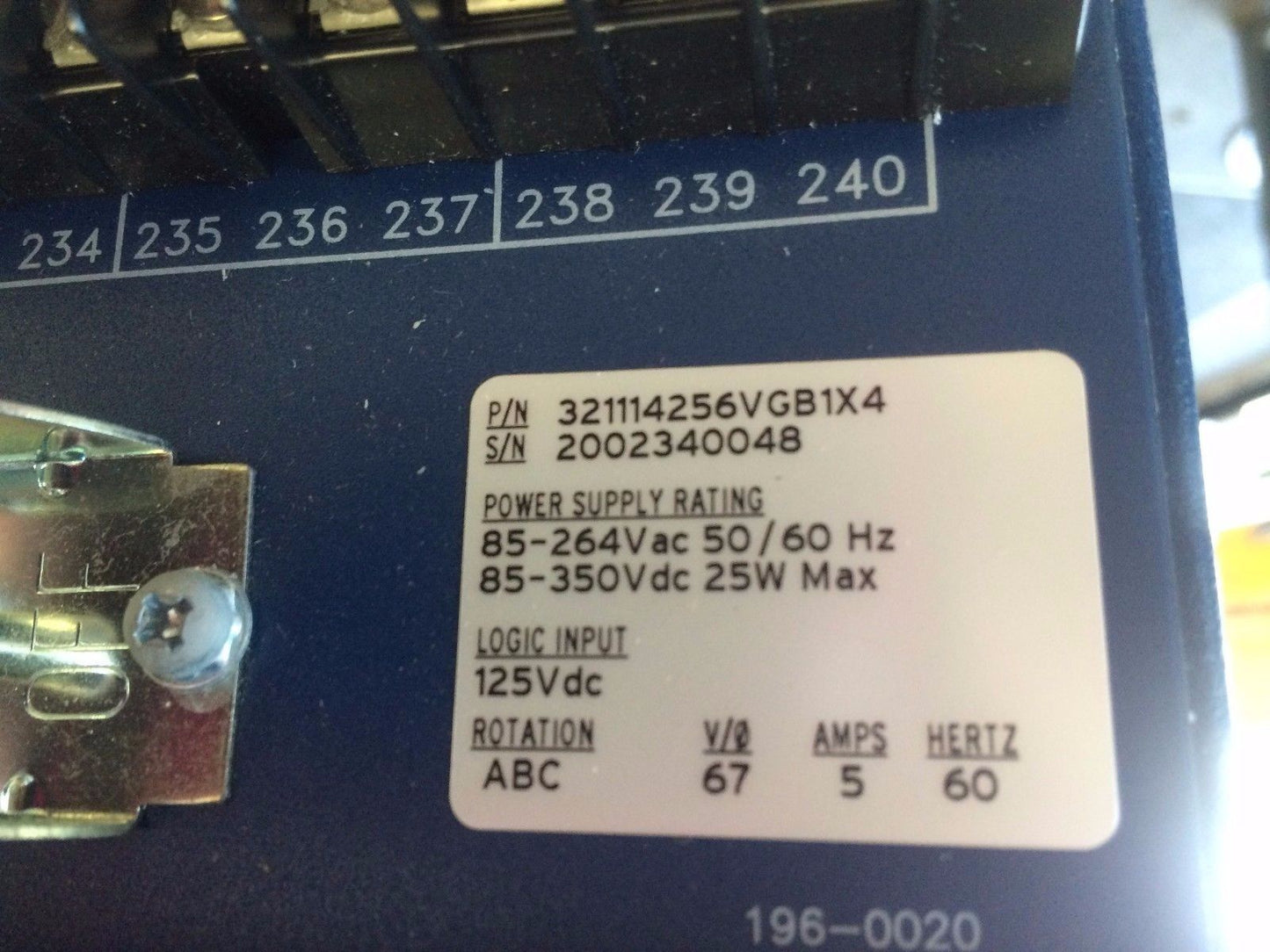 Schweitzer Sel-321,321114256Vgb1x4 Relay Phase Ground Distance,Sel 321#51632,Cy