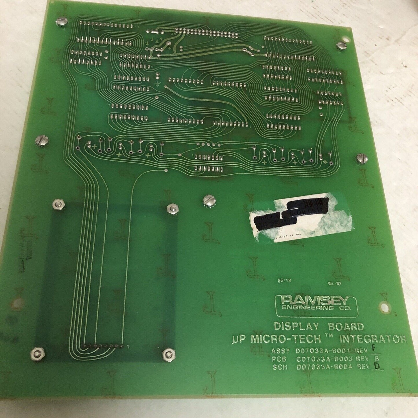 Ramsey D07033a-B001 Rev.F,Display Board,C07033a-B003,Up Micro-Tech,Cz