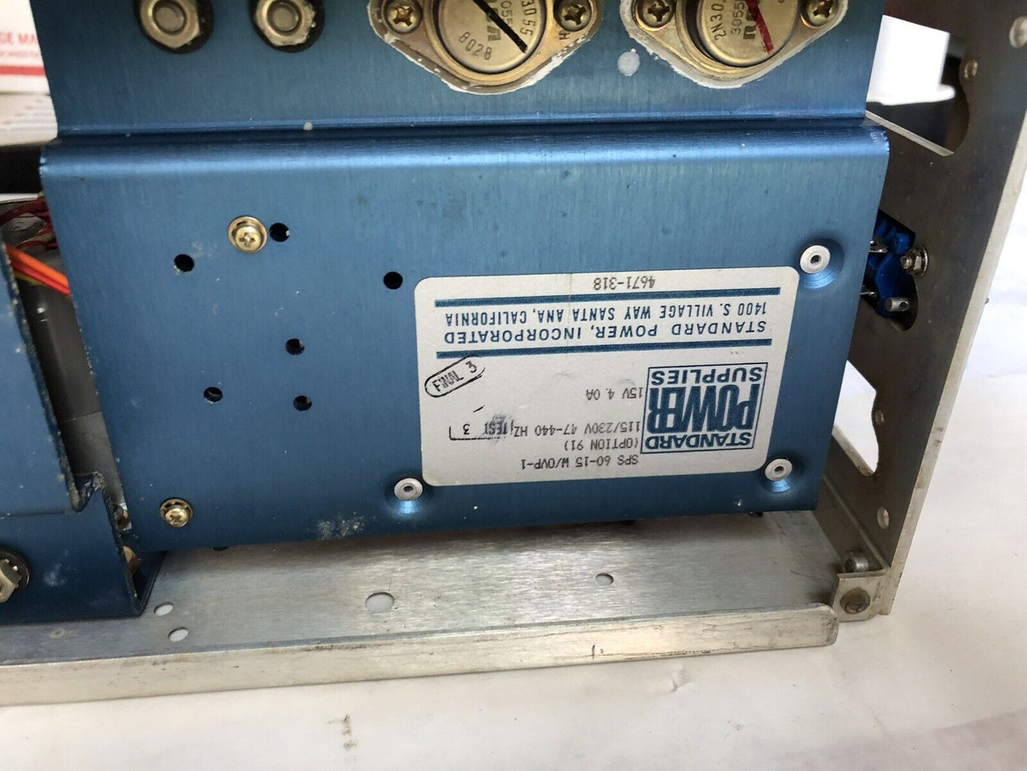 Esi 83562 +/-15V Power Supply W/2 Sps-60-15 W/Ovp-1, 15V, 4.0A,Dk