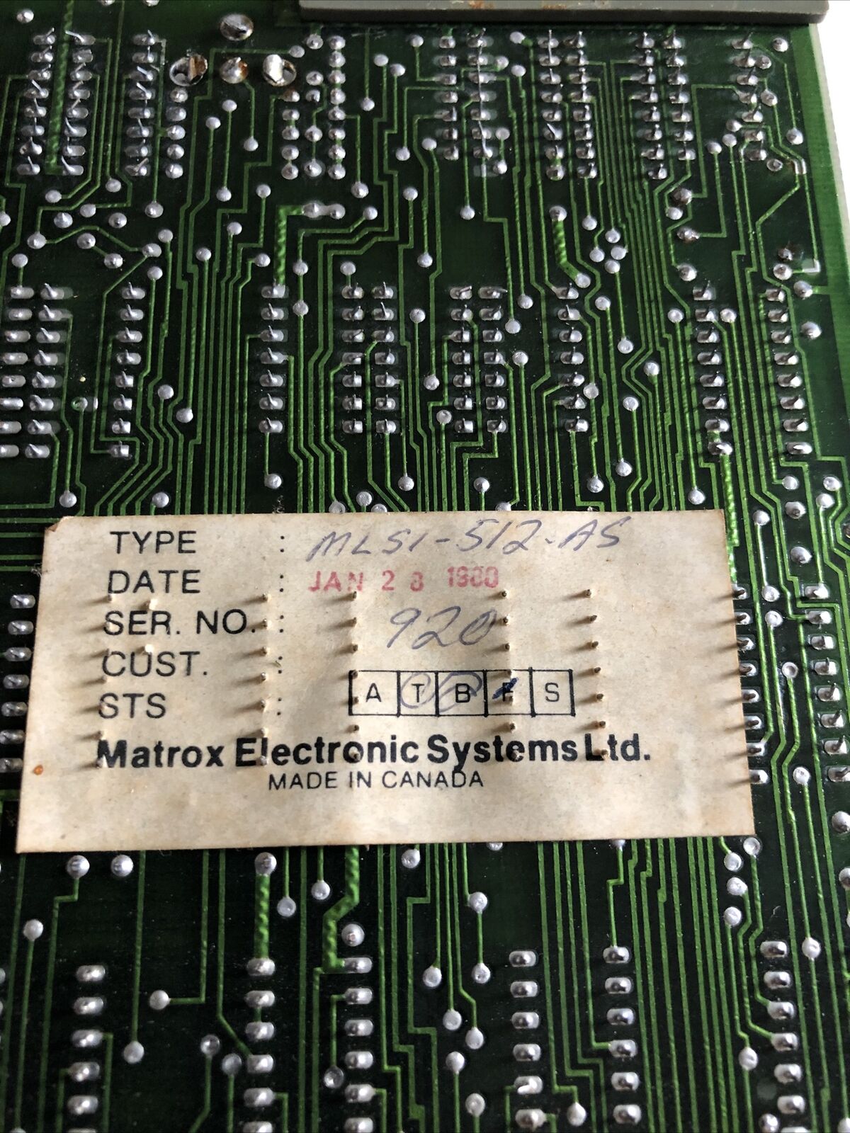 Matrox Mlsi 512 As,Matrox Mls1 512 As Pcb Board,Bl