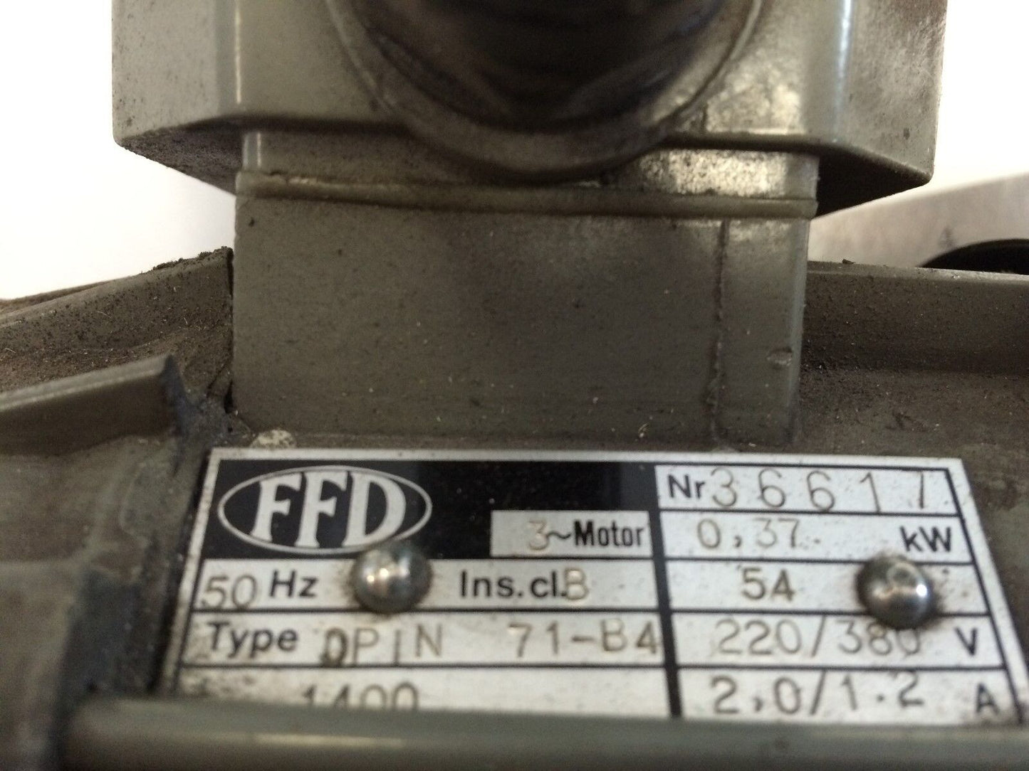 Ffd 36617 Motor 3 Phase Dpin 71-B4 ,0.37Kw 1400 Rpm 220/330V,36617,1400,Bk