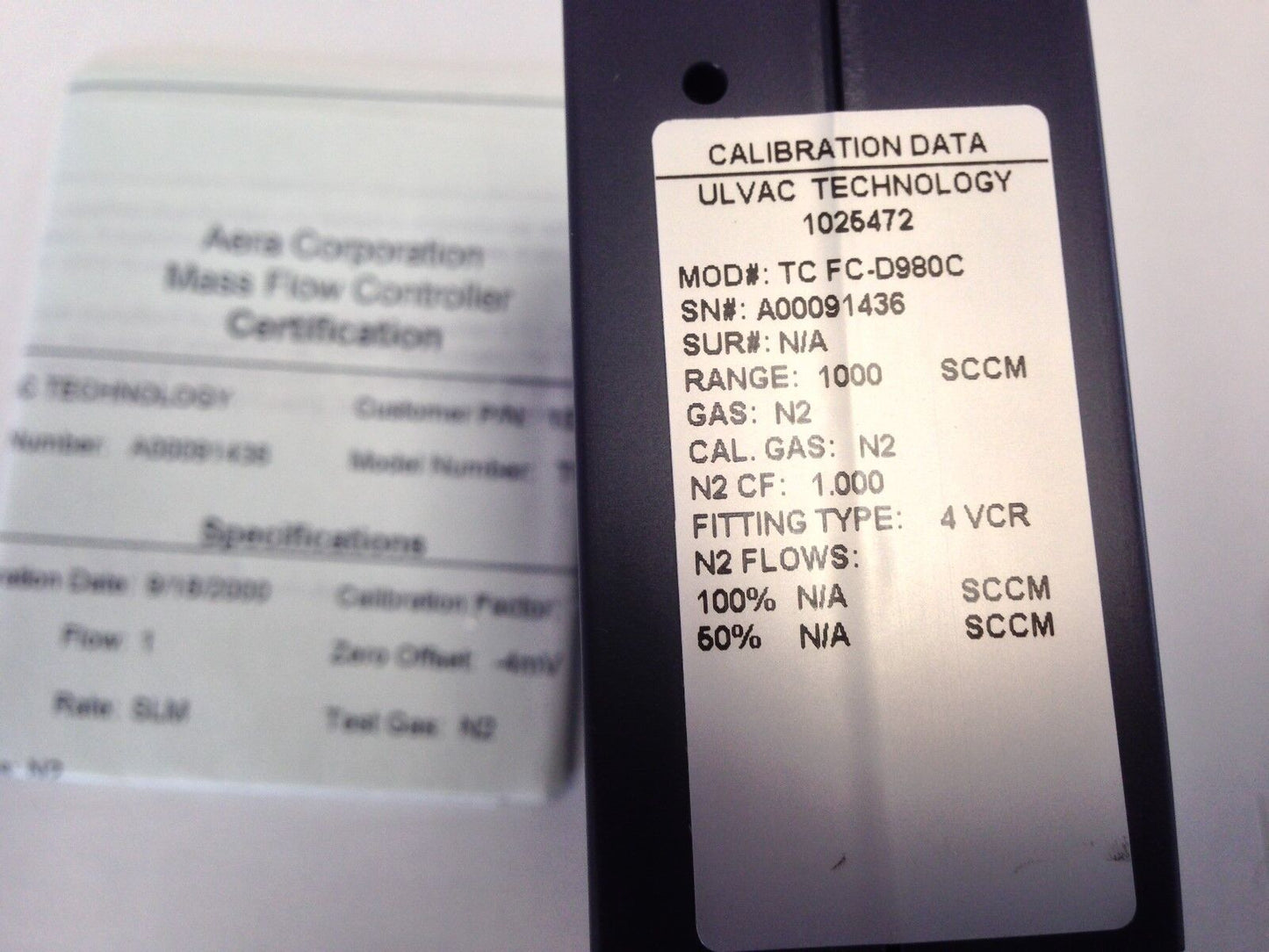 New Aera Tc Fc-D980c Mass Flow Controller Da,Kn069,Sb