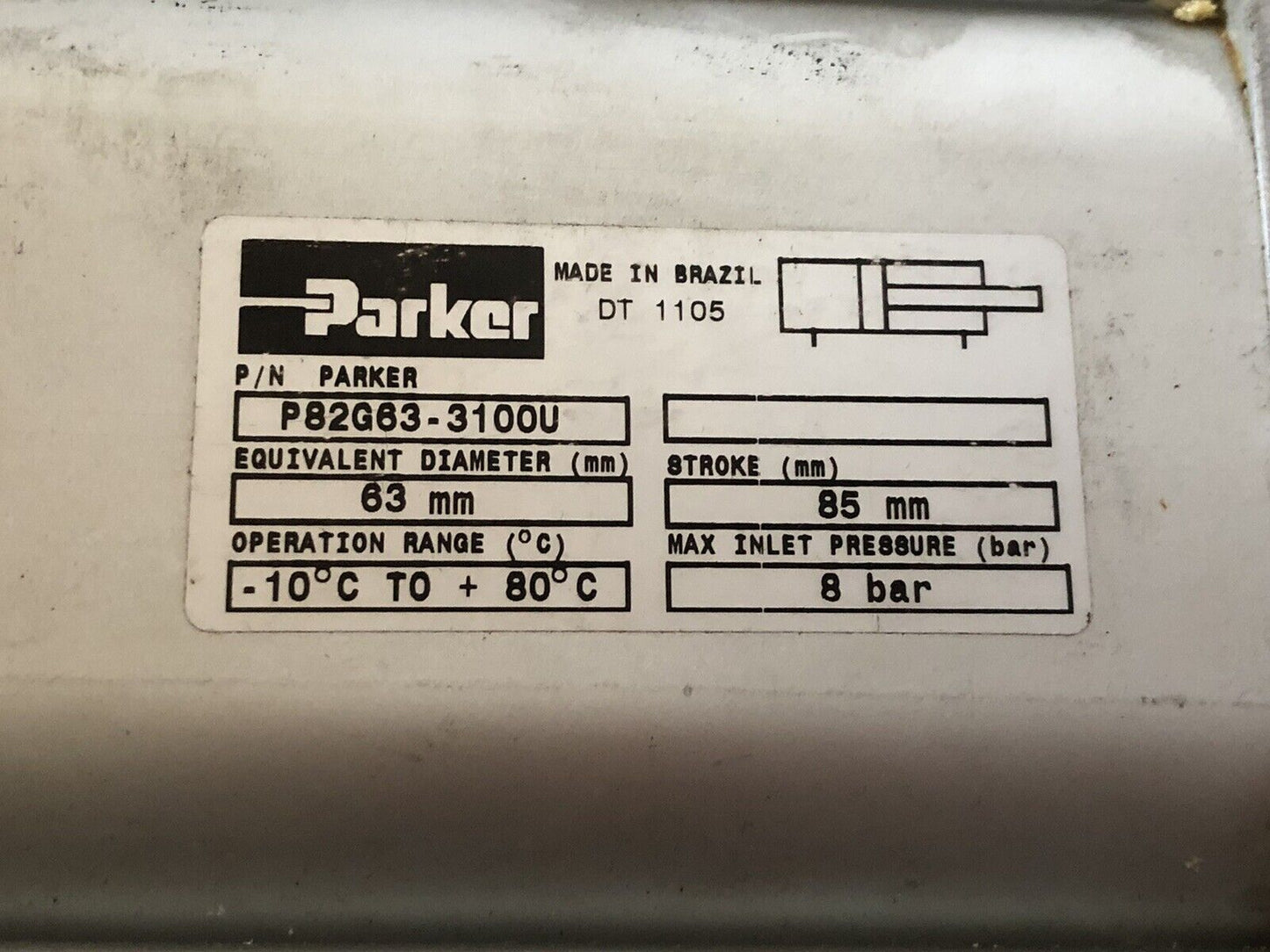 Parker Pneumatic Clamp,P82g63-3100U,Destaco, 82G6n-631E406-009180A,63Mm Dia.,Ar