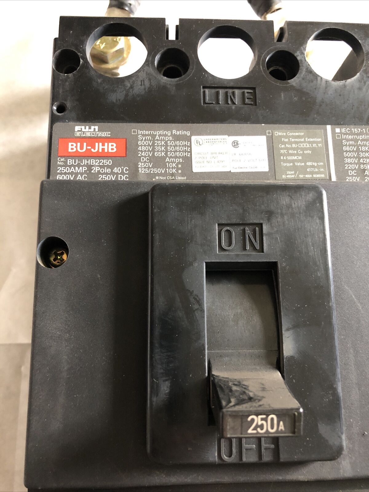 Fuji Bu-Jhb2250,Fuji Bu-Jhb Circuit Breaker,250 Amp,2-Pole,600 Vac/250 Vdc,Bm