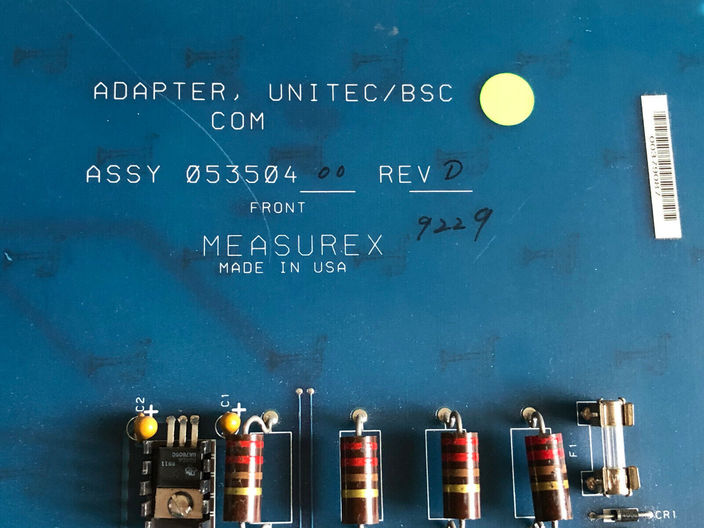 Honeywell 05350400,053504 Measurex 05340400 Rev D,Adapter Unitec/Bsc Com,Sv