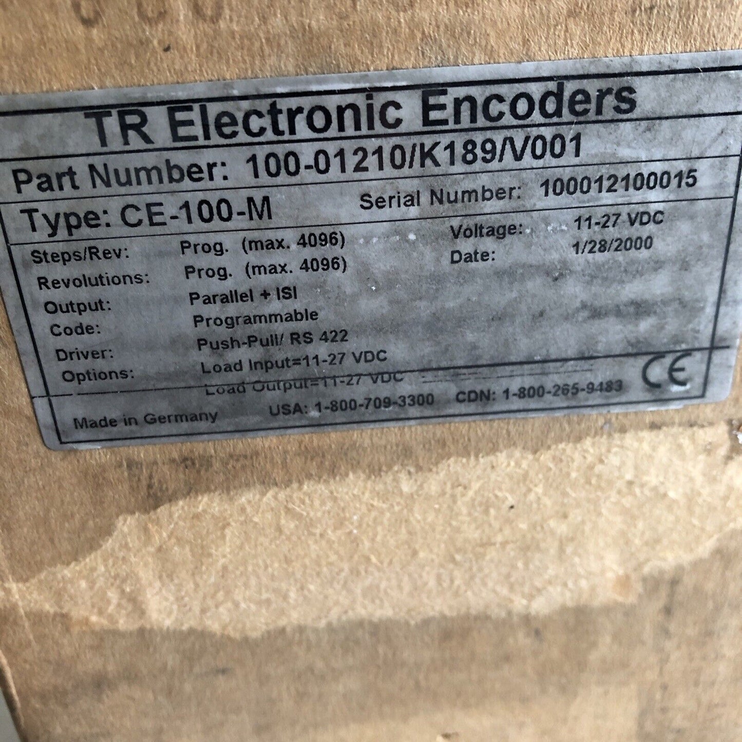 New Tr Electronic Ce-100-M,100-01210/K189/V001 Encoder Programmable Type,Br