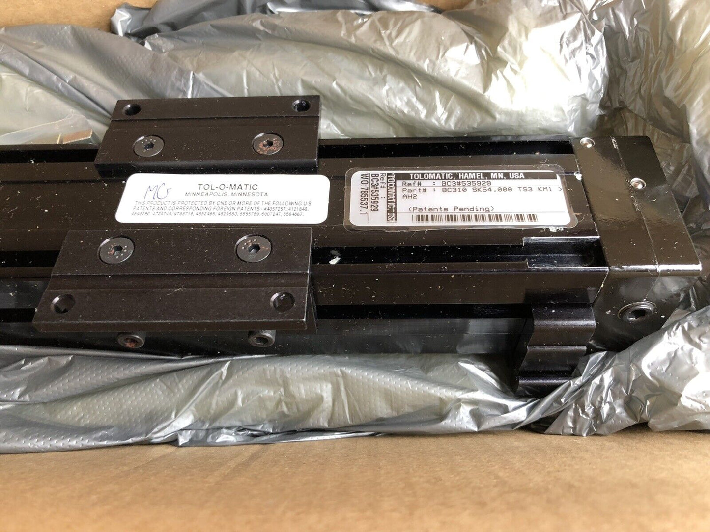 New Tolomatic Bc310 Sk54.000 Ts3 Km1 Ah2 Pneumatic Linear Rail,1260Mm Travel,Ck