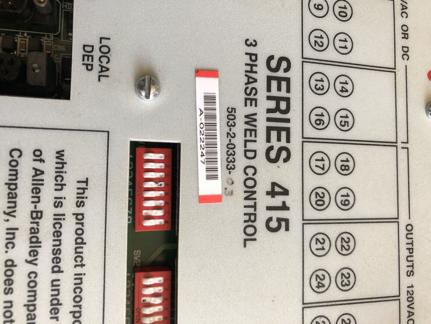 Robotron 503-2-0333 03 Series 415,3 Ph Weld Controller V9.005,503-2-033309,Dk,Az
