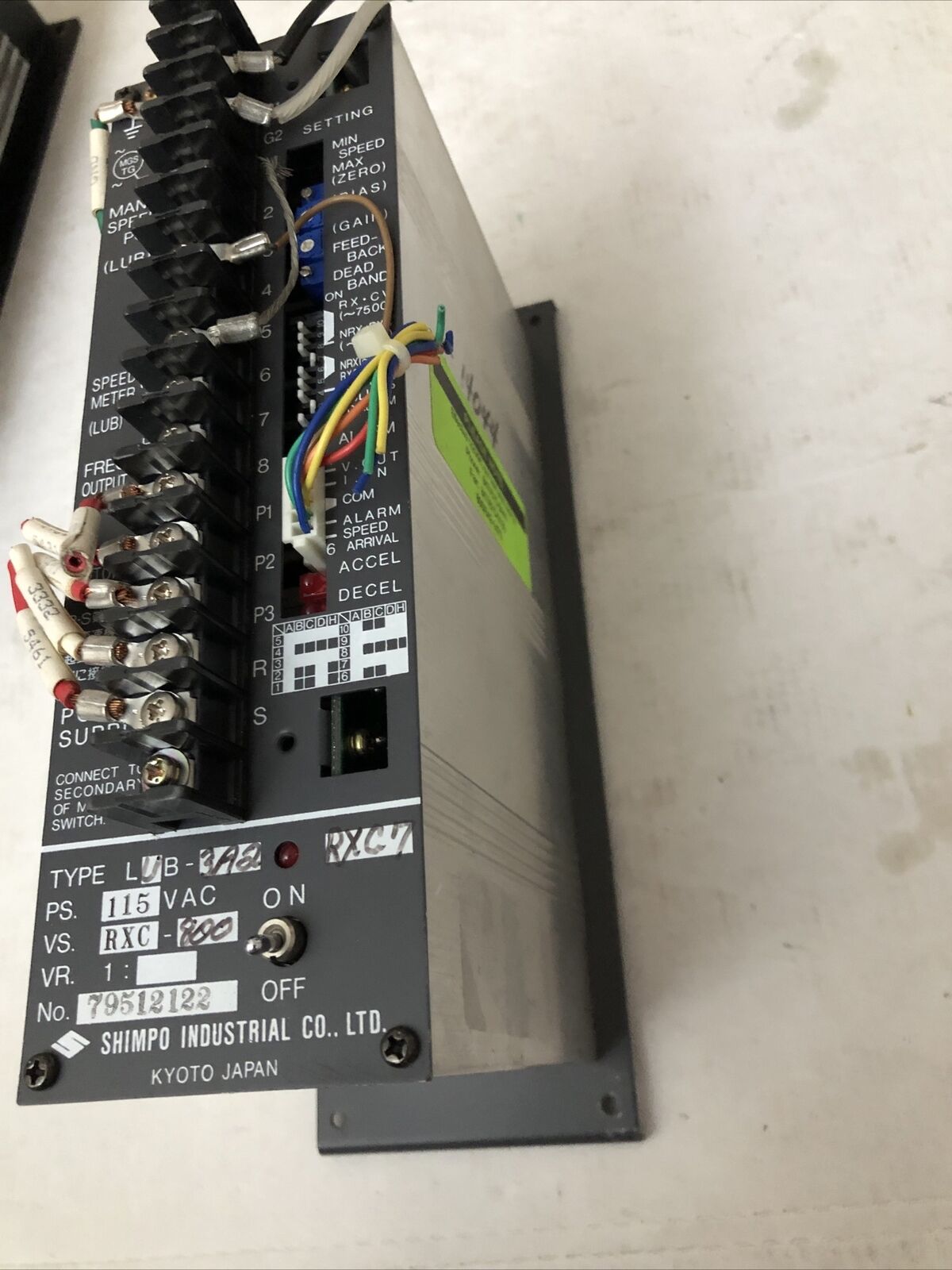 Shimpo Lub-3A2-Rxc7 Industrial Co Speed Control 115Vac Automatic,Cz
