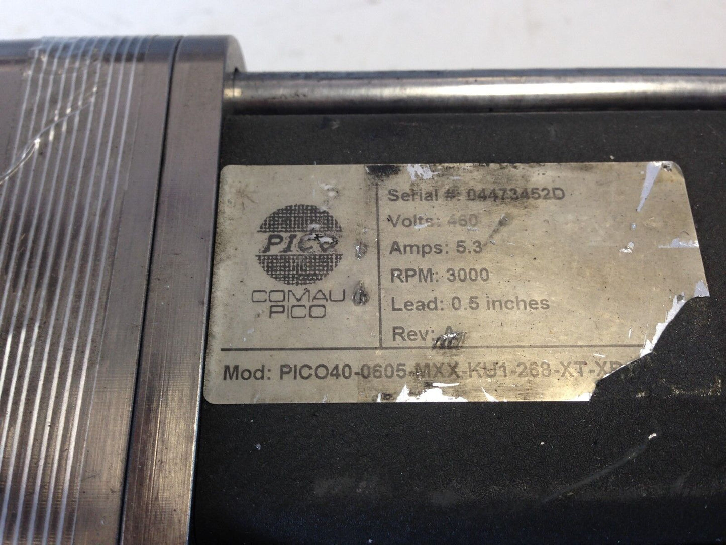 Comau Pico Pico40-0605-Mxx-Ku1-268-Xt Servo Actuator,5.3 A,3000 Rpm,0.5 Lead ,Tg