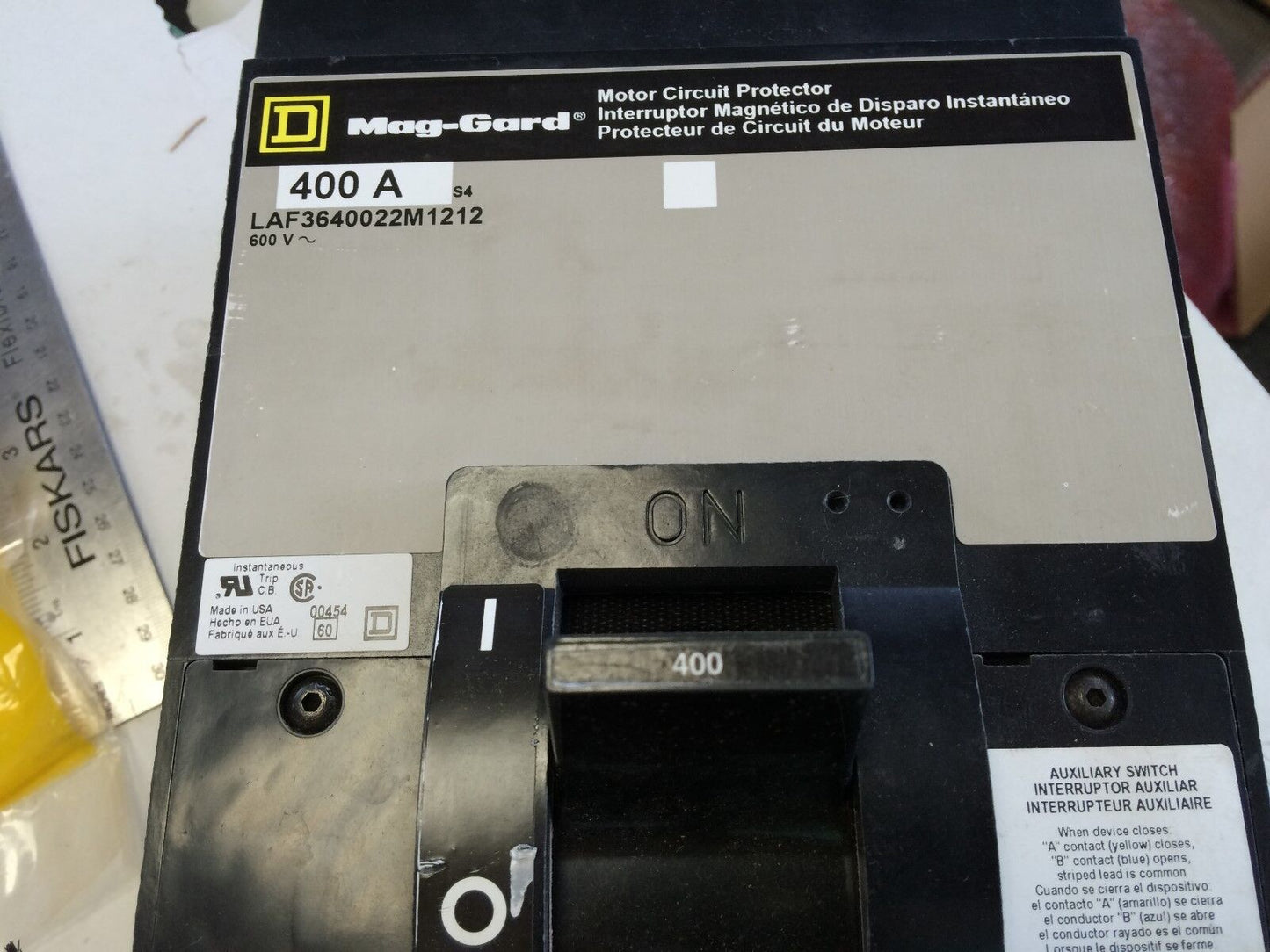 Square D Laf3640022m1212,400A 3P Mag-Gard Reliance Electric Circuit Protector,Bn