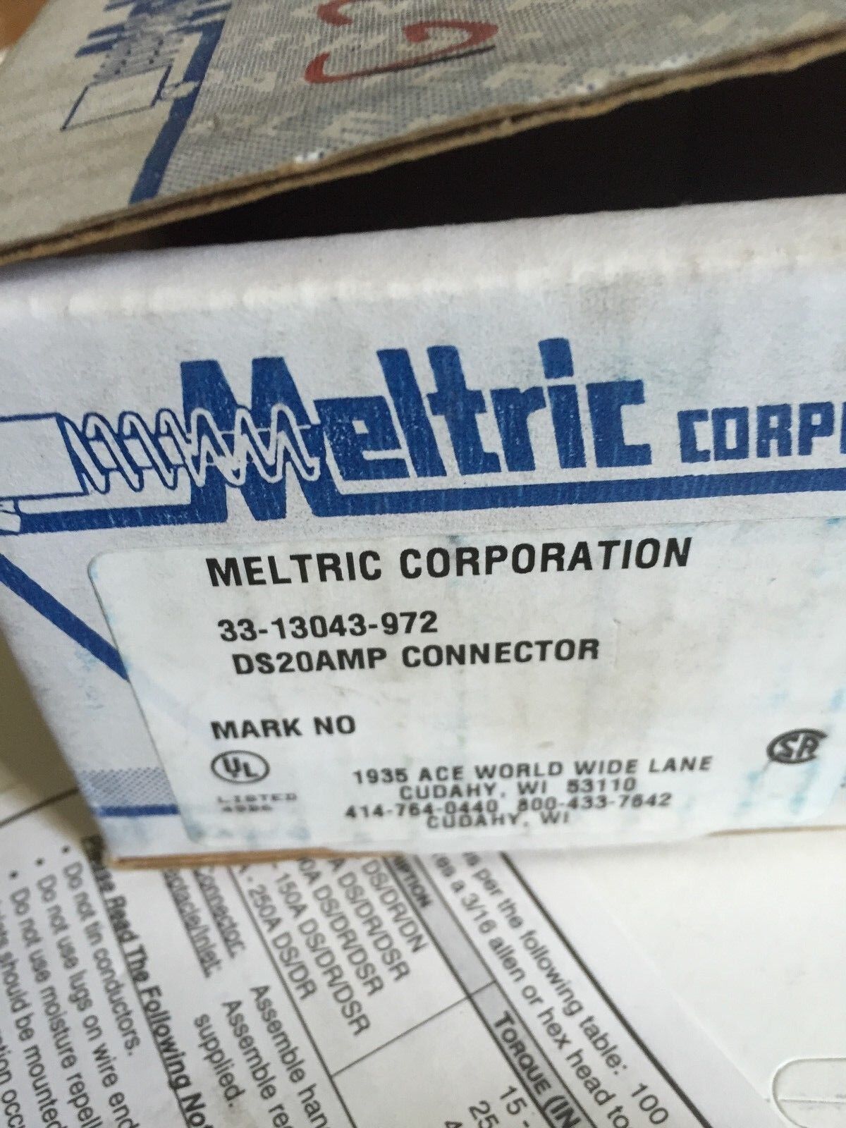 New Meltric 33-13043-972 Marechal Sa Receptacle Ds 20 Amp Connector 480V ,Td