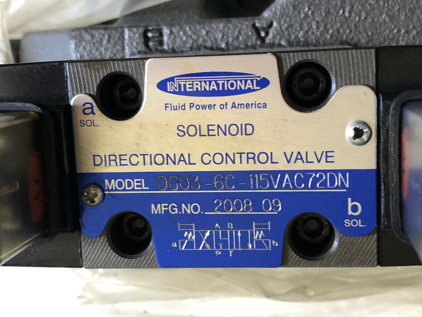New International Dg03-6C-115Vac72dn,Dg08-Oc-E-10 Solenoid Hydraulic Valve,Hk
