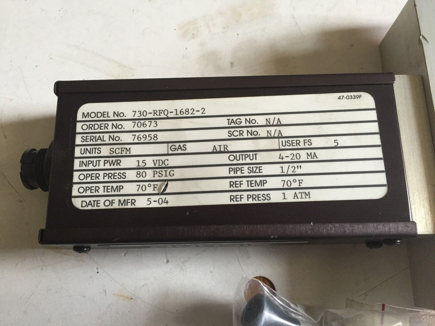 Sierra 730-Rfq-1682-2 Flow Switch, 1/2"Npt, 15Vdc, 80Psig ,Ba
