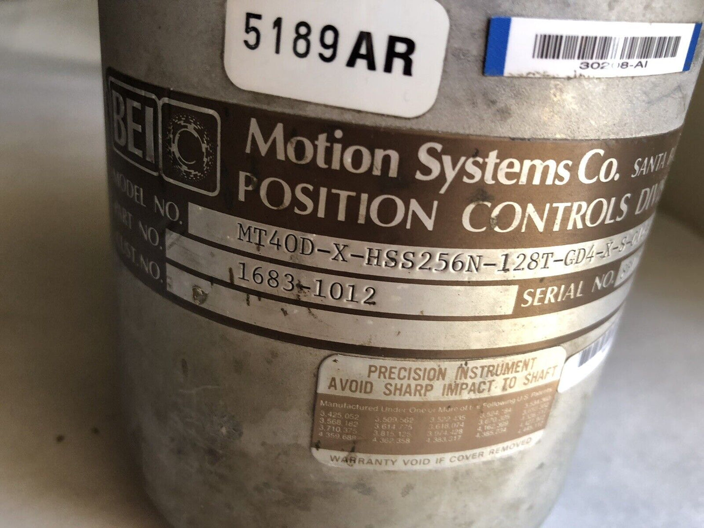 Bei 1683-1012 Motion Systems Encoder Mt40d-X-Hss256n-128T-Gd4-X-S-C14-S-5,Tk