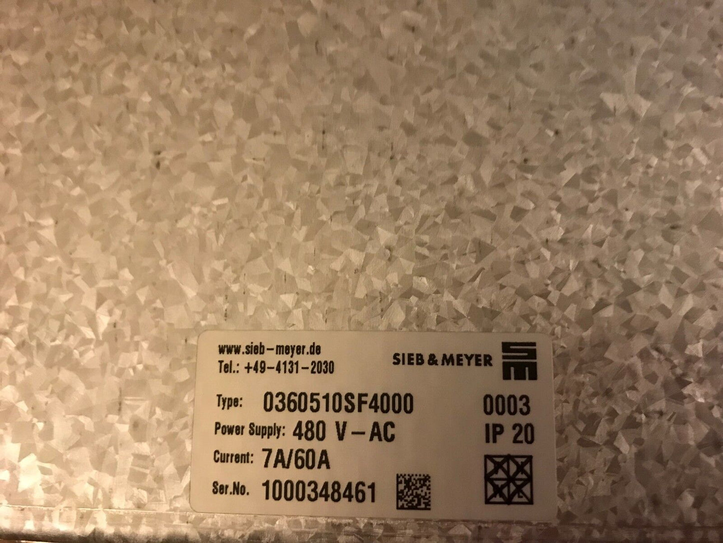New Sieb-Meyer 0360510Sf4000,Sieb-Meyer Sinudyn-36 Servo Drive,Bb