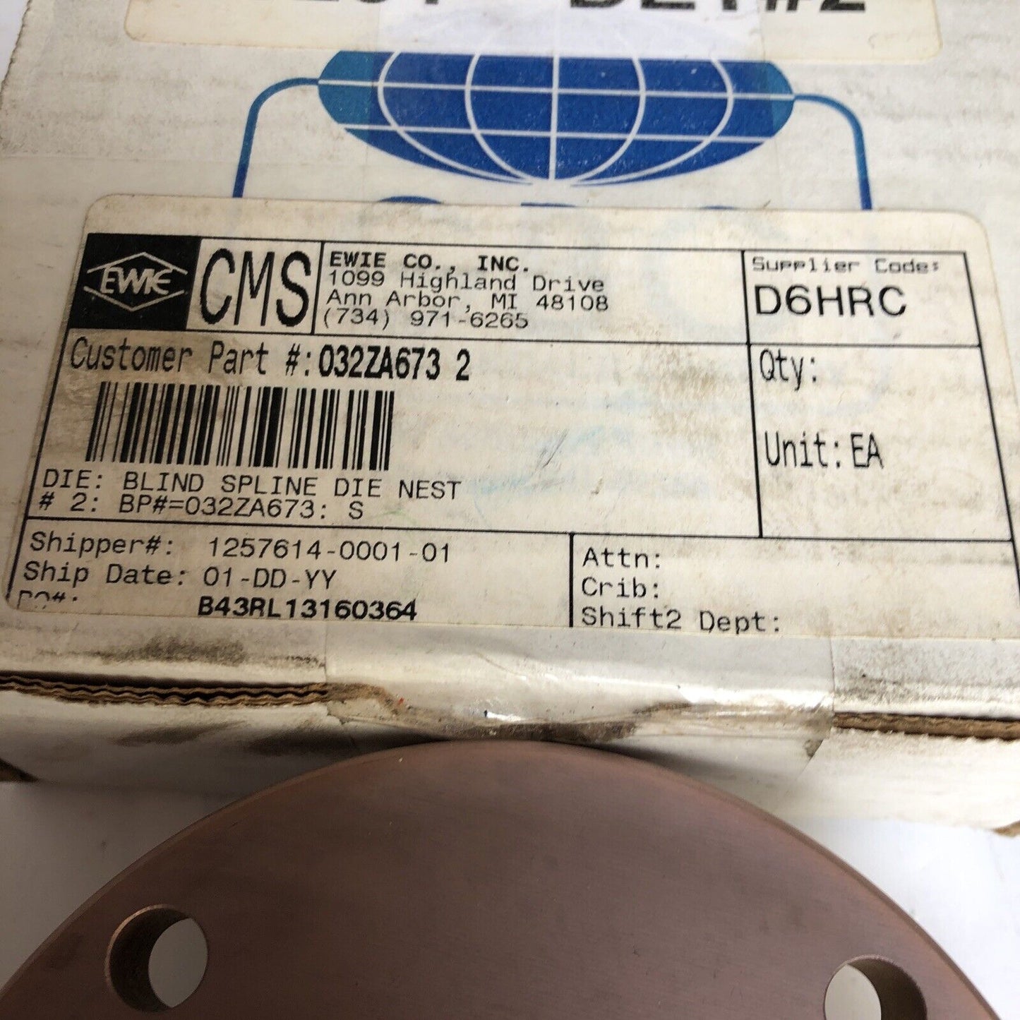 Gbc 32Za-673 Det.2,1 F2vp-7A109-Aa Blind Spline Die Nest Broach Tl#32Za-673,Fl