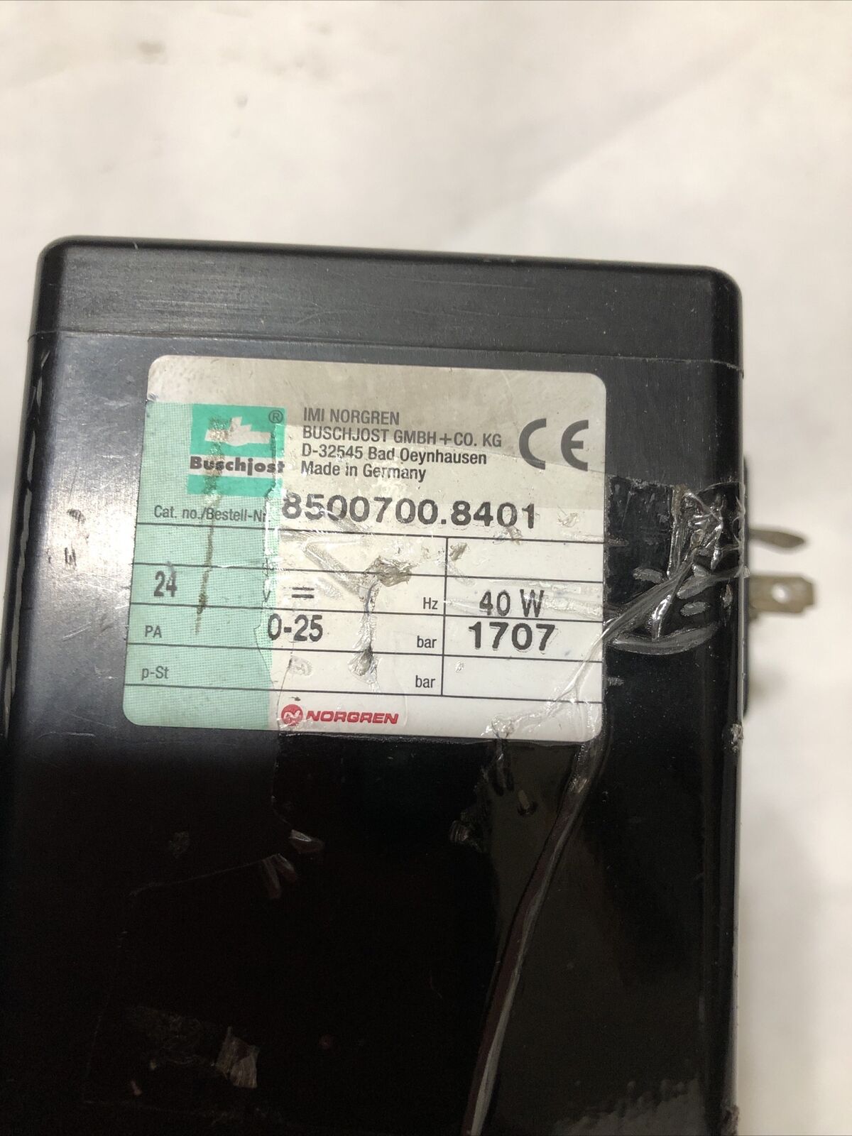 New Buschjost Solenoid Valve 24V 8500700.8401,8500700 0-25Bar,Cw617n,Td
