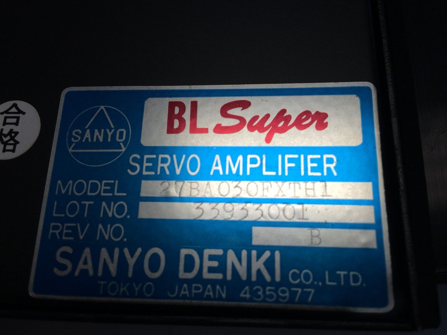 Sanyo Denki 27Ba030fxth1 Bl Super Ac Servo Amplifier,27Ba030fxthi,Te
