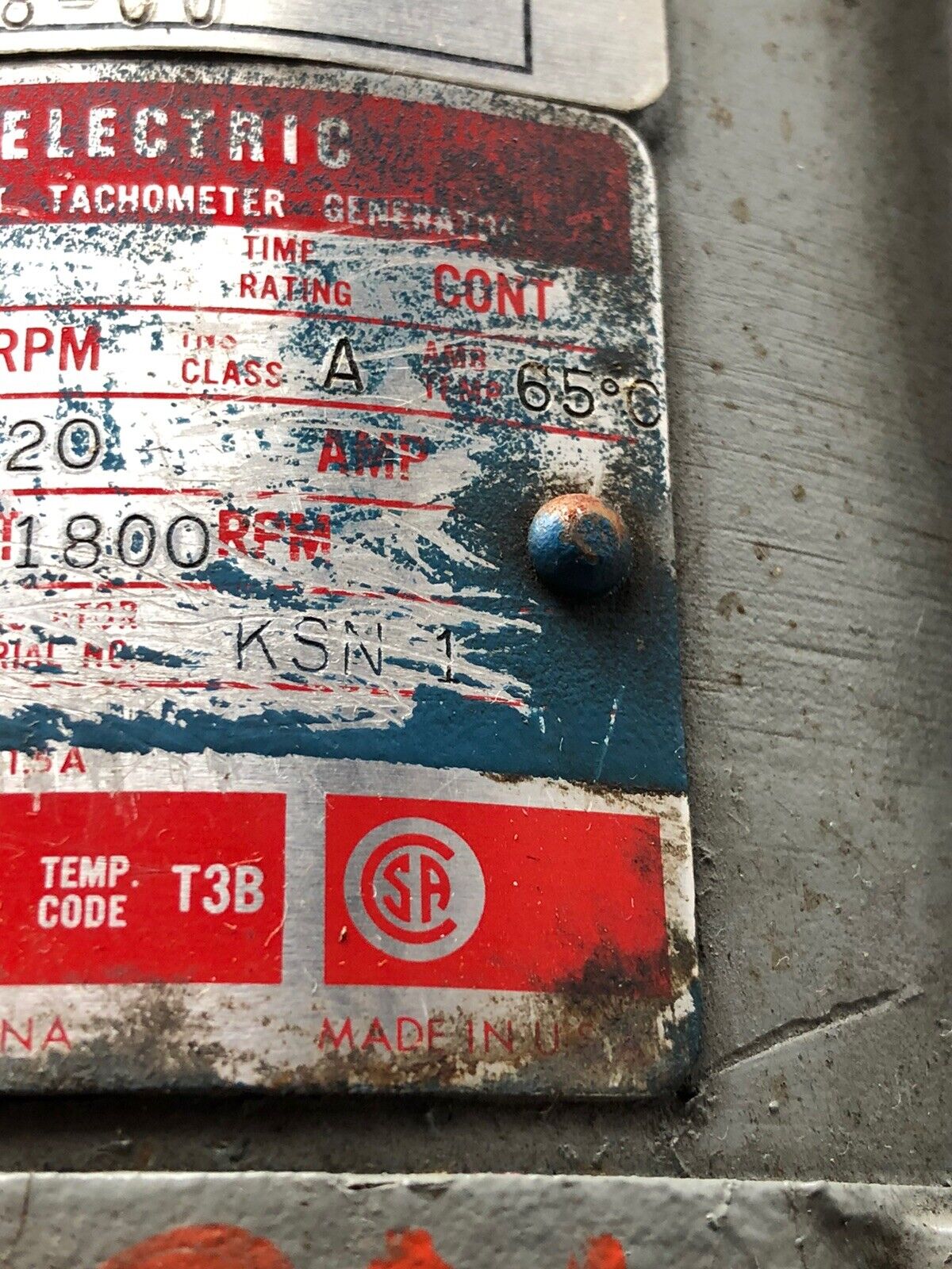 Ge General Electric 5Bc46ae1003 Dc Motor, 89.5 Vdc,1800 Rpm,Av