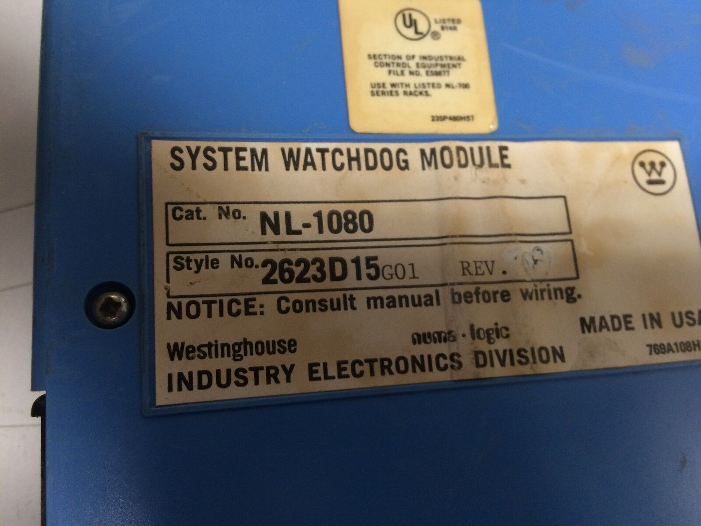 Numa-Logic System Watchdog Westinghouse Nl-1080,Bf